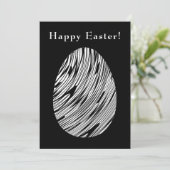 Elegant Modern Abstract Art Egg Zwart Wit Pasen Feestdagenkaart (Staand voorkant)