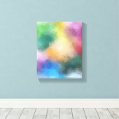 Elegant Modern Abstract Art Rood Geel Blauw Paars Canvas Afdruk (Insitu (Houten vloer))