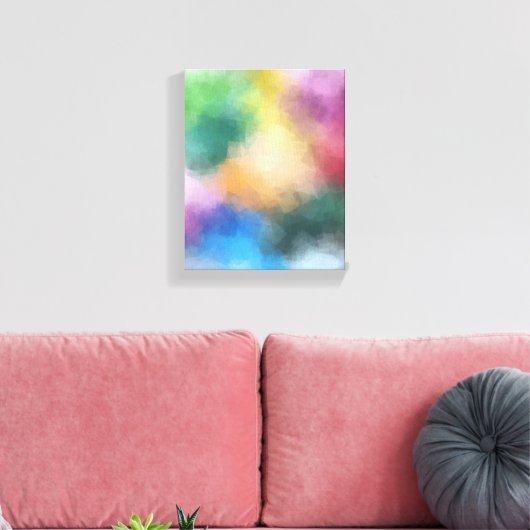 Elegant Modern Abstract Art Rood Geel Blauw Paars Canvas Afdruk (Insitu (Woonkamer))