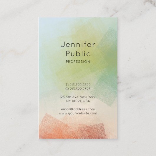 Elegant modern Abstract art verticale typografie Visitekaartje (Achterkant)