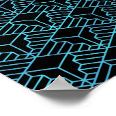 Elegant Modern Abstract Blue Art Deco Pattern | Poster (Hoek)