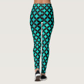 Elegant modern Abstract diamantpatroon met Blauwgr Leggings (Achterkant)