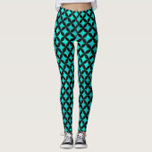 Elegant modern Abstract diamantpatroon met Blauwgr Leggings (Voorkant)