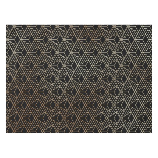 Elegant modern Abstract Gold Art Deco Patroon | Tafelkleed (Voorkant (Horizontaal))