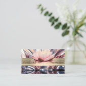 Elegant modern Abstract, Gold Stripe, Lotus Visitekaartje (Staand voorkant)