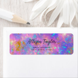 Elegant Modern Abstract Goud Vuur Opaal Edelsteen Etiket