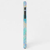 Elegant Modern Abstract Goud Vuur Opal Custom Naam iPhone Hoesje (Linkerkant)