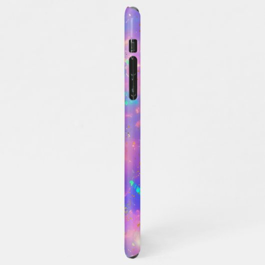 Elegant Modern Abstract Goud Vuur Opal Custom Naam iPhone Hoesje (Linkerkant)