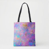 Elegant Modern Abstract Goud Vuur Opal Custom Naam Tote Bag (Voorkant)
