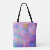 Elegant Modern Abstract Goud Vuur Opal Custom Naam Tote Bag (Achterkant)
