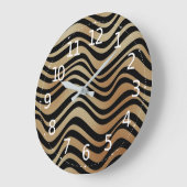Elegant modern Abstract gouden golven zebrapatroon Grote Klok (Hoek)