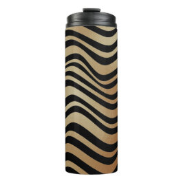 Elegant modern Abstract gouden golven zebrapatroon Thermosbeker