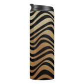 Elegant modern Abstract gouden golven zebrapatroon Thermosbeker (Geroteerd rechts)