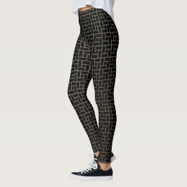 Elegant modern Abstract gouden mandje - Weave Patr Leggings