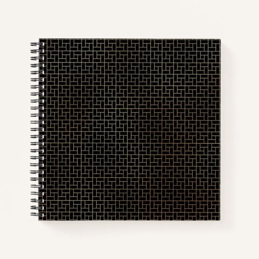 Elegant modern Abstract gouden mandje - Weave Patr Notitieboek (Voorkant)