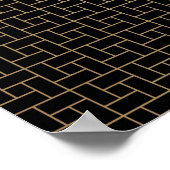 Elegant modern Abstract gouden mandje - Weave Patr Poster (Hoek)