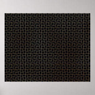 Elegant modern Abstract gouden mandje - Weave Patr Poster