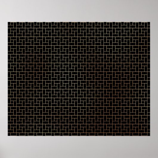 Elegant modern Abstract gouden mandje - Weave Patr Poster (Voorkant)