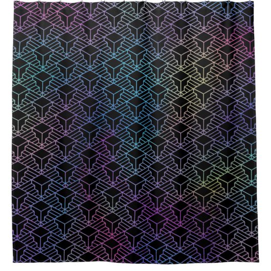 Elegant modern Abstract kleurrijk decopatroon Douchegordijn (Voorkant)