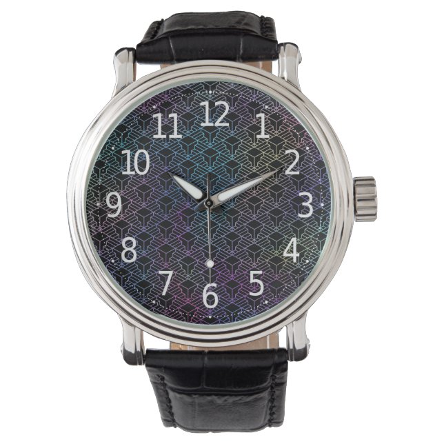 Elegant modern Abstract kleurrijk decopatroon Horloge (Voorkant)