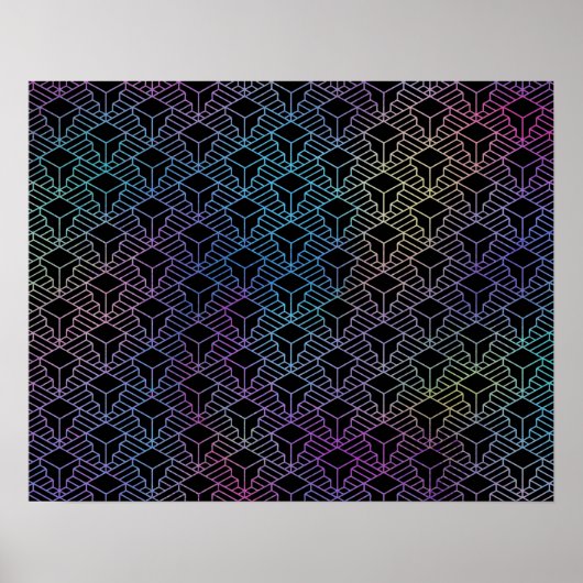 Elegant modern Abstract kleurrijk decopatroon Poster (Voorkant)