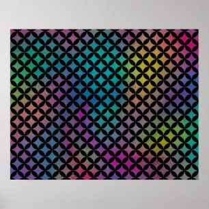 Elegant modern Abstract kleurrijk diamantpatroon Poster