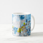 Elegant modern Abstract kunstblauw personaliseren Koffiemok (Voorkant rechts)
