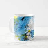 Elegant modern Abstract kunstblauw personaliseren Koffiemok (Voorkant links)