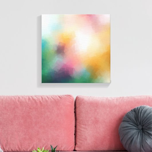 Elegant modern Abstract kunstwerk rood geel blauw Canvas Afdruk (Insitu (Woonkamer))