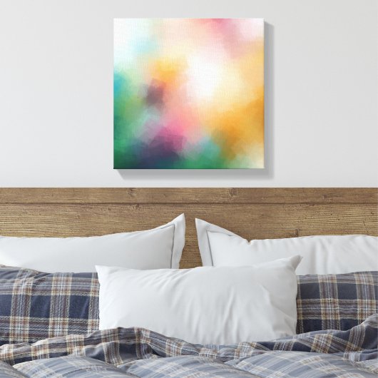 Elegant modern Abstract kunstwerk rood geel blauw Canvas Afdruk (Insitu (Slaapkamer))