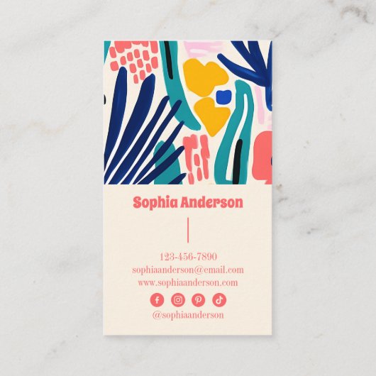 Elegant modern Abstract met gedurfd artistiek ontw Visitekaartje (Achterkant)