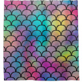 Elegant Modern Abstract Regenboog Schalen Patroon Douchegordijn (Voorkant)