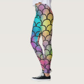 Elegant Modern Abstract Regenboog Schalen Patroon Leggings (Links)