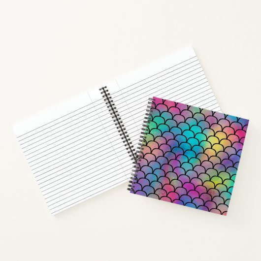 Elegant Modern Abstract Regenboog Schalen Patroon Notitieboek (Binnen)
