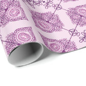 Elegant Modern Abstract Roze en Paarse Ontwerp Cadeaupapier (Rol Hoek)