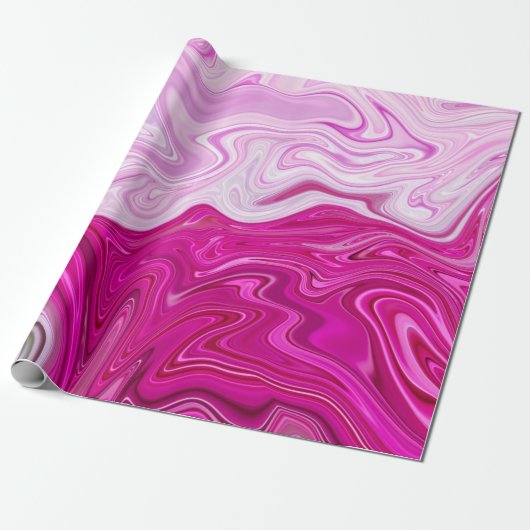 Elegant modern Abstract roze, vloeibaar marmer Cadeaupapier (Uitgerold)