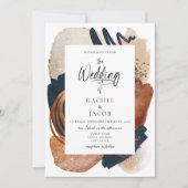 Elegant Modern Abstract Terracotta Wedding Kaart (Voorkant)