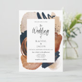 Elegant Modern Abstract Terracotta Wedding Kaart (Staand voorkant)