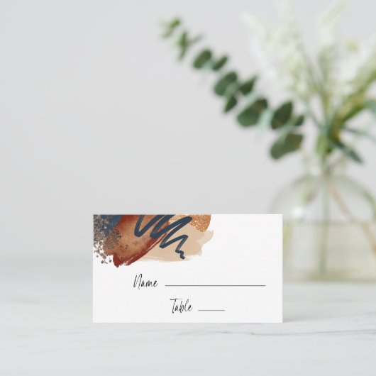 Elegant Modern Abstract Terracotta Wedding Plaatskaartje (Staand voorkant)