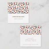 Elegant modern Abstract Terrazzopatroon Vierkante Visitekaartje (Voorkant / Achterkant)