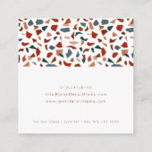 Elegant modern Abstract Terrazzopatroon Vierkante Visitekaartje (Achterkant)