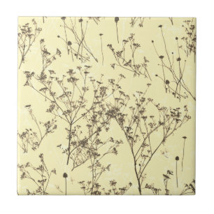 Elegant Modern Abstract Wild Flowers Cream Beige Tegeltje