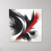 Elegant Modern Abstract-Zwart Wit en Rood- Canvas Afdruk (Voorkant)