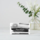 Elegant modern Abstract zwart-wit Visitekaartje (Staand voorkant)