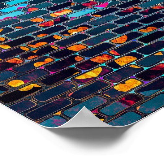 Elegant Modern Abstracte Brick-muur | POSTER (Hoek)