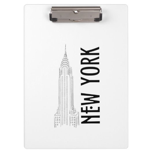 Elegant Modern Abstraction Black and White City Klembord (Voorkant)