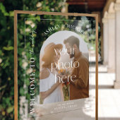 Elegant Modern Acrilzen Foto Trouw Welkom Bord