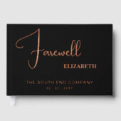 Elegant modern afscheid verlaten partij pensioen gastenboek (Voorkant)