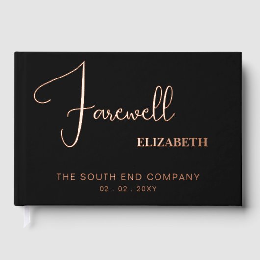 Elegant modern afscheid verlaten partij pensioen gastenboek (Voorkant)