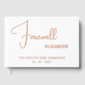 Elegant modern afscheid verlaten partij pensioen gastenboek (Voorkant)